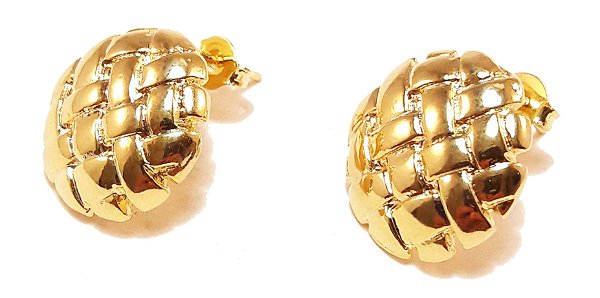 Brinco redondo trançado