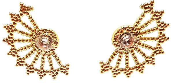 Brinco ear cuff com cristal