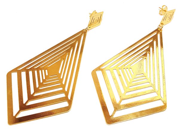 Maxi brinco losango vazado