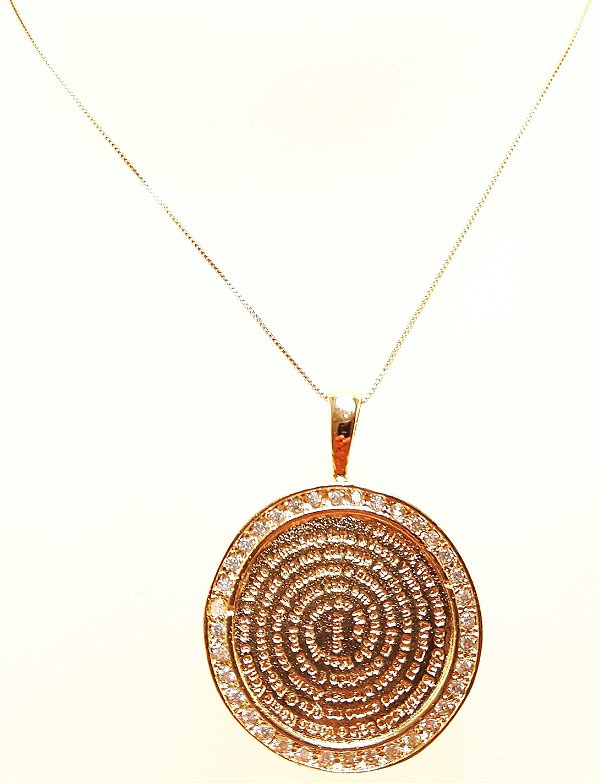 Colar pai nosso com micro zircônia