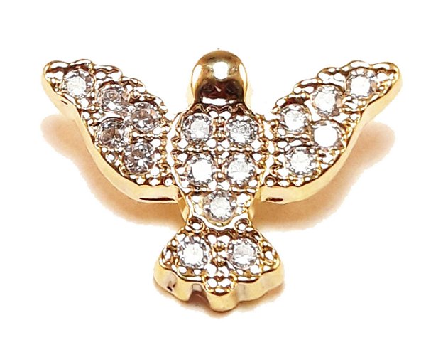 Pingente espírito santo com micro zircônia