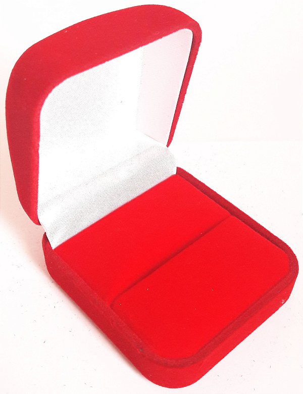 Caixa de veludo vermelho para anel