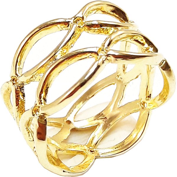 Anel inteiro vazado com forma oval