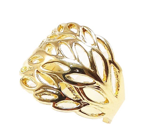 Anel vazado folhas
