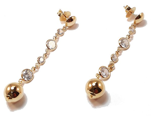 Brinco esfera e zircônia