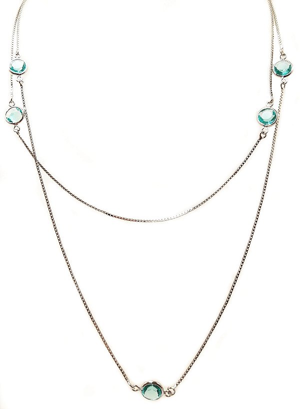 Colar pontos de luz ródio zircônias