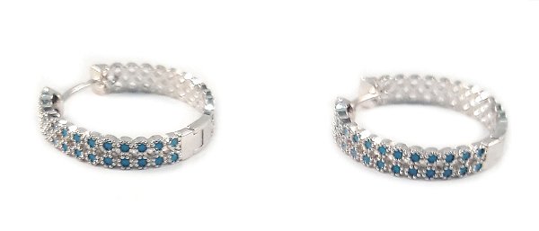 Brinco argola nano turquesa