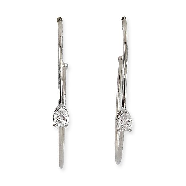 Brinco argola gota ródio