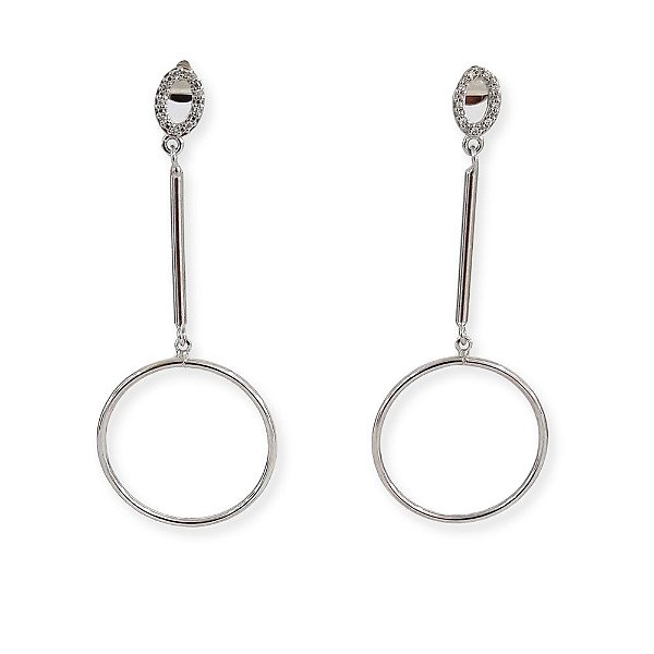 Brinco longo argola gota