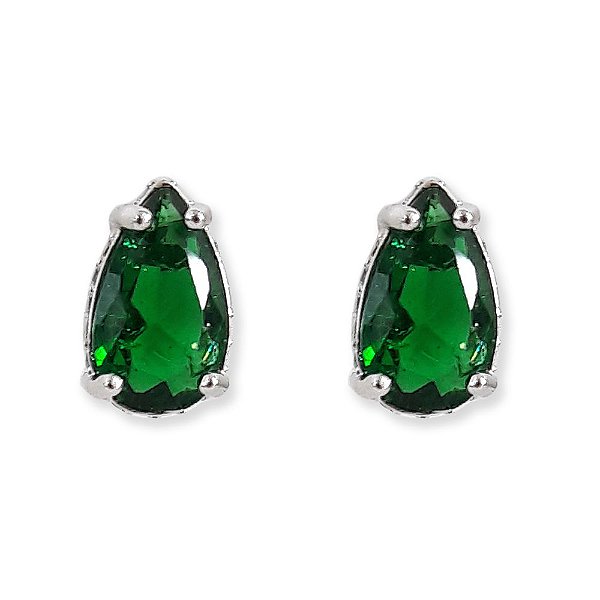 Brinco gota verde esmeralda fusion