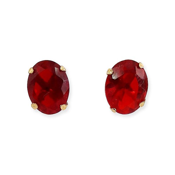 Brinco rubi cristal oval