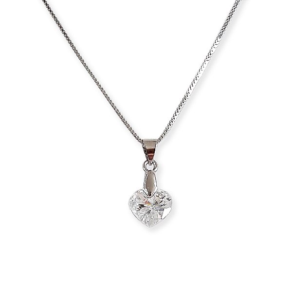 Colar coração zircônia