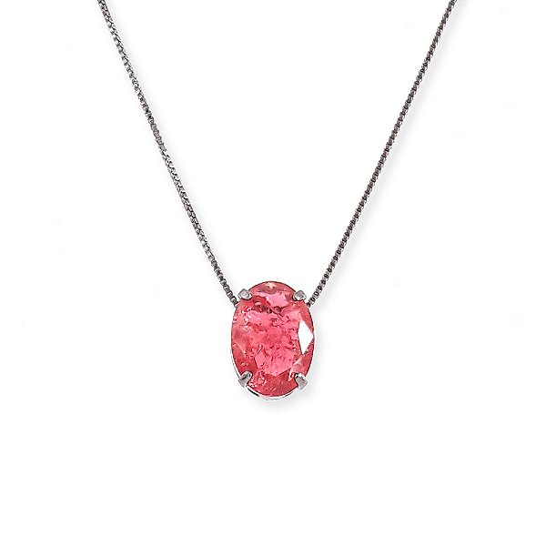 Colar oval fusion ródio negro