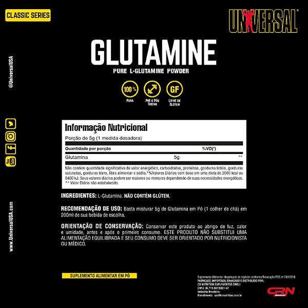 GLUTAMINE - 300G UNIVERSAL NUTRITION