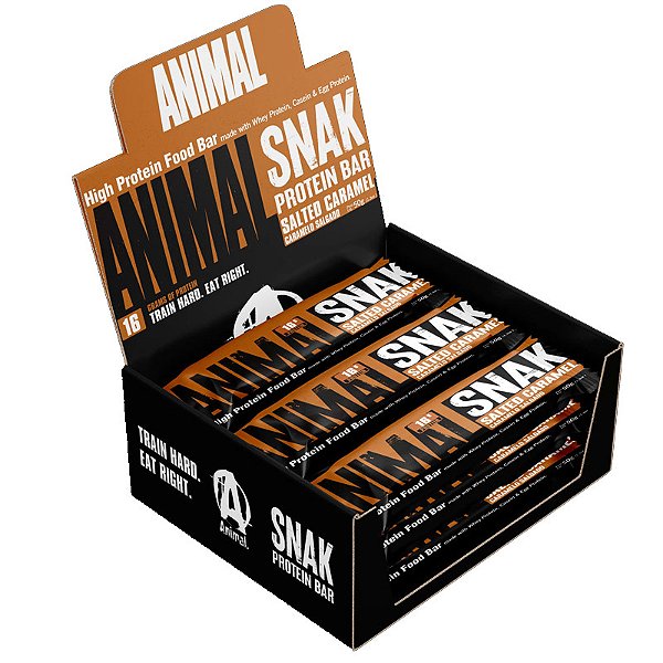 ANIMAL SNAK PROTEIN BAR SALTED CARAMEL - CAIXA COM 12 UNIDADES COM 50G CADA
