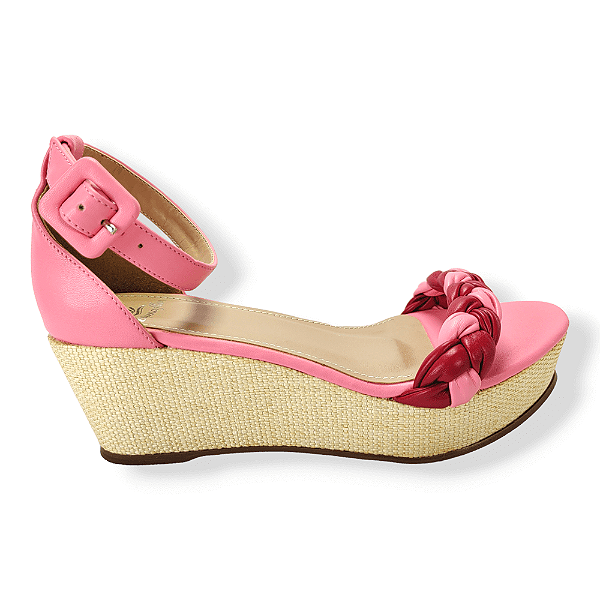 SANDALIA PLATAFORMA TRANÇA - ROSA