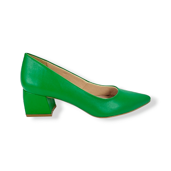 SCARPIN FEMININO SALTO MÉDIO BLOCO - VERDE