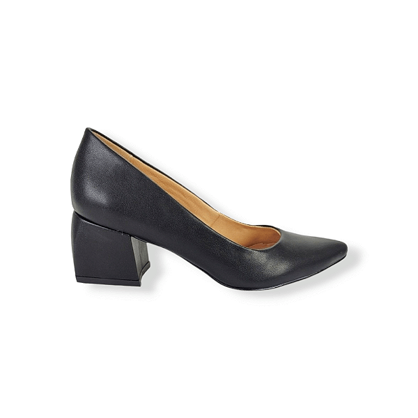 SCARPIN FEMININO SALTO MÉDIO BLOCO - PRETO