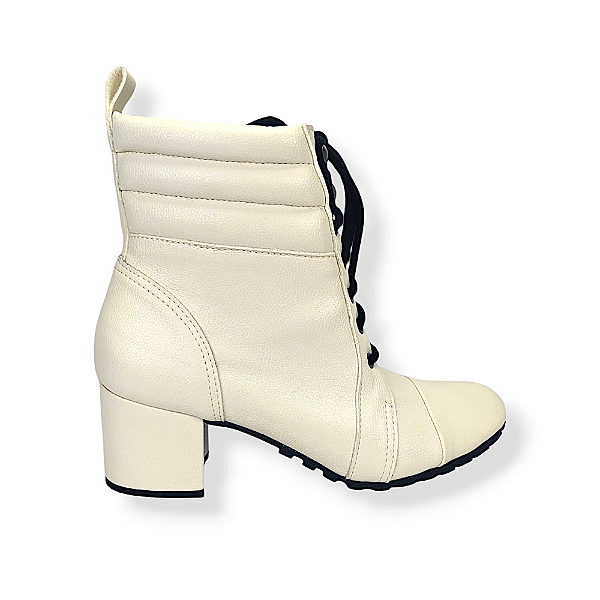 BOTA COTURNO CANO CURTO SALTO BLOCO - OFF-WHITE