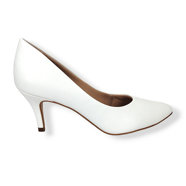 SCARPIN FEMININO SALTO MÉDIO FINO - BRANCO