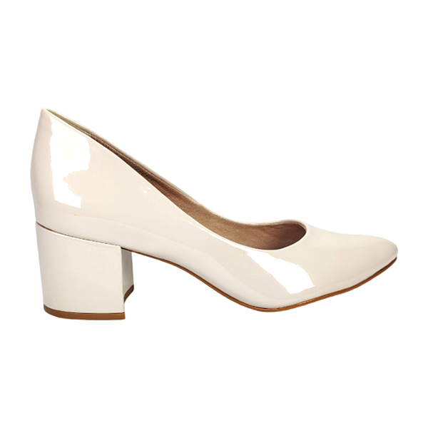 SCARPIN FEMININO SALTO BLOCO VZ CREME