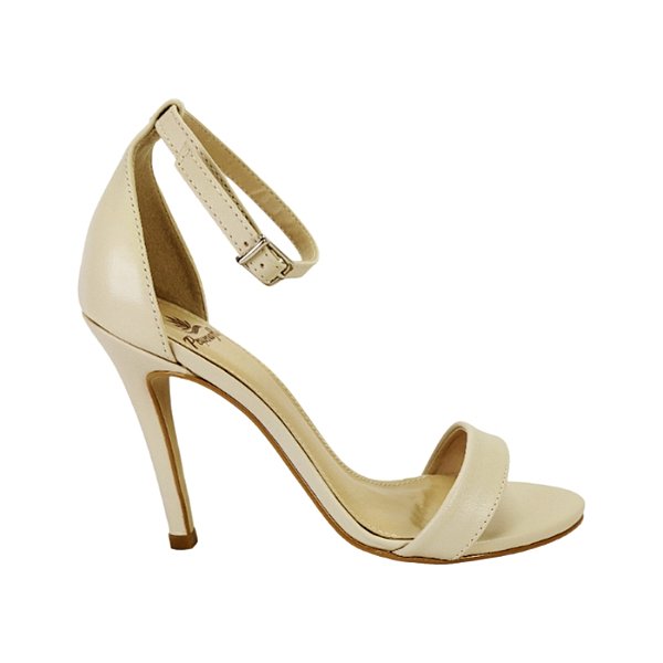 SANDALIA GISELE SALTO ALTO FINO - CREME
