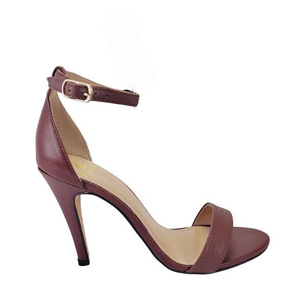 SANDALIA GISELE SALTO ALTO FINO - MARROM