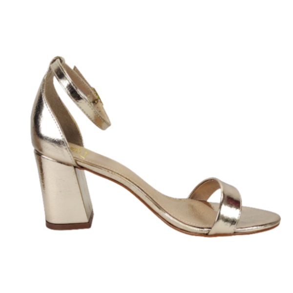 SANDÁLIA SALTO GROSSO MÉDIO - DOURADO