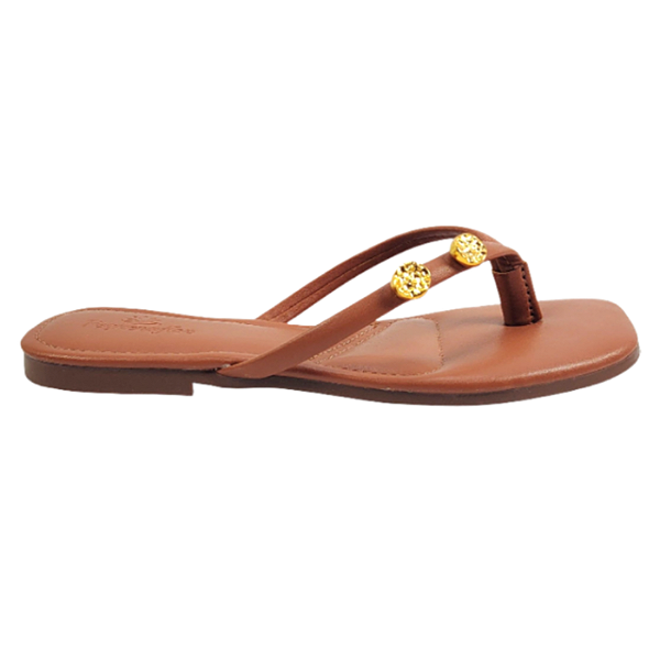 Sandália Rasteira de Dedo - Marrom