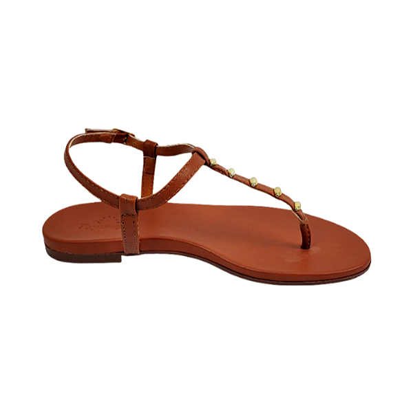 Sandália Feminina Rasteira de Dedo - Caramelo