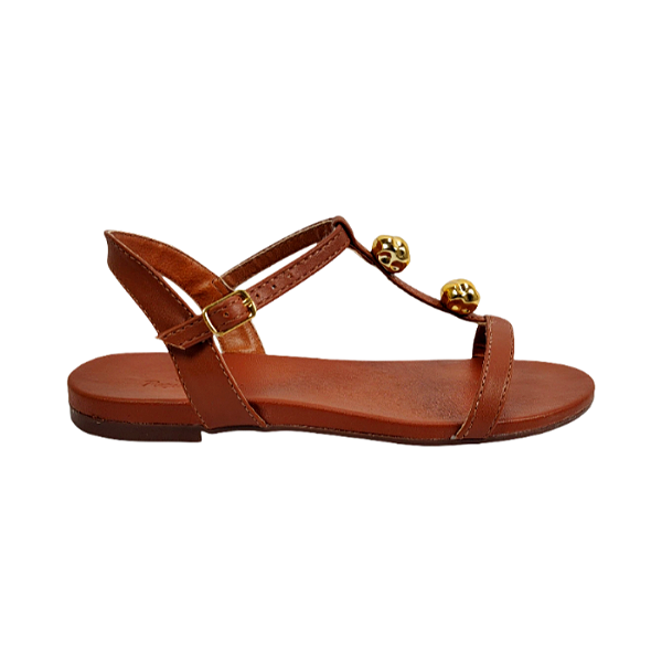 Sandália Feminina Rasteira - Caramelo