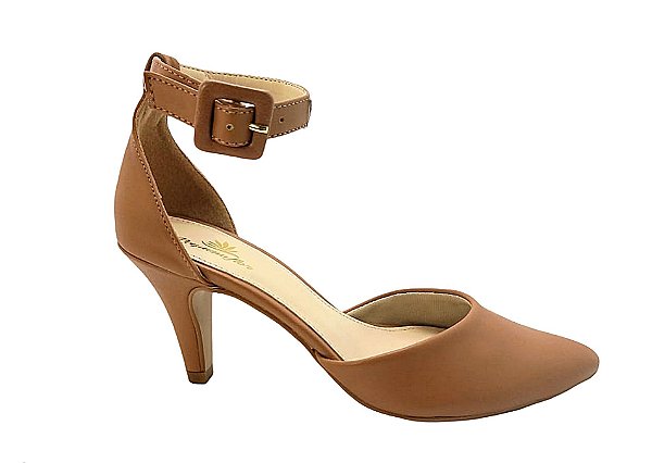 SCARPIN ABERTO SALTO FINO MEDIO CARAMELO