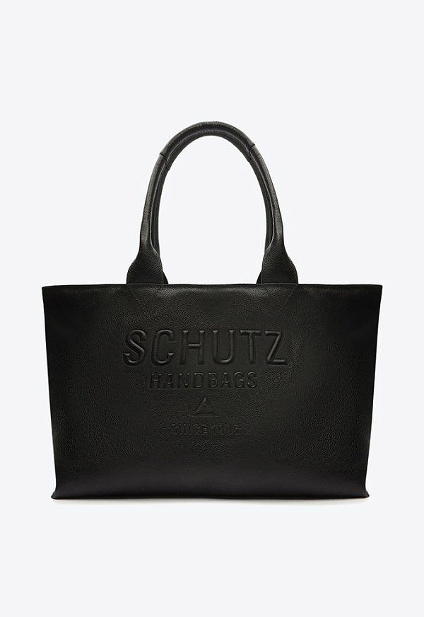 Bolsa Shopping Mykonos Couro Preta S 50010 0375 0001 Schutz