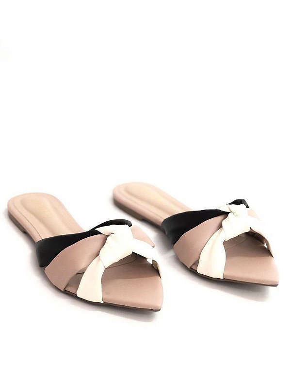 Rasteira Feminina Bico Fino Britney Brand Nude 1815/6 Specchio