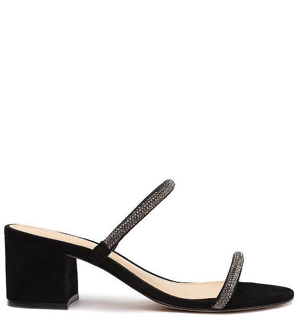 SANDÁLIA MULE GLAM NOBUCK 2X1 SALTO BLOCO PRETO S 20001 0478 0002 SCHUTZ