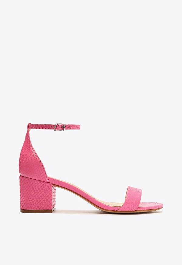 Sandália Salto Bloco Médio Snake Pink S 20001 0070 0169 Schutz