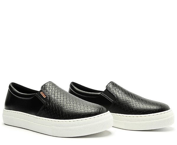 Slip On Preto Tressê C 30247 0021 0004 Anacapri