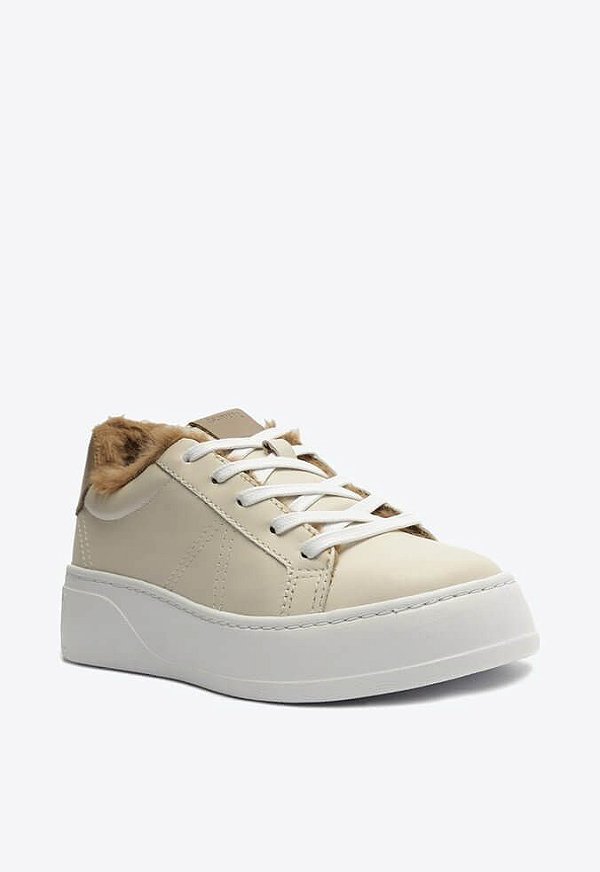 TÊNIS COURO BEGE E BRANCO S 21445 0037 0001 SCHUTZ