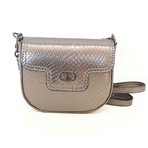 BOLSA TIRACOLO POCHETE PRATA PEQUENA SNAKE C 50016 0607 0003 ANACAPRI