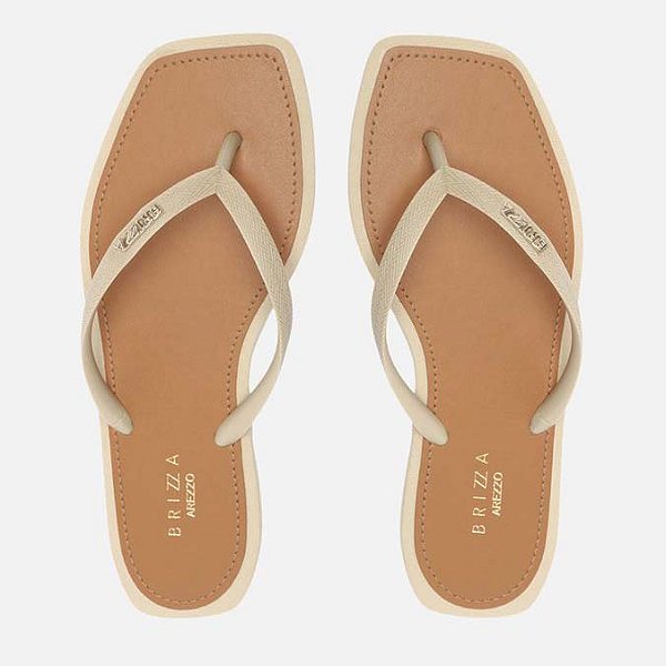 CHINELO DE DEDO OFFWHITE SQUARE PALMILHA MARROM Z 19027 0001 0009 BRIZZA