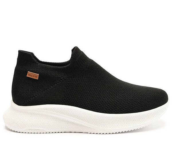 TÊNIS SLIP ON SPORTY KNIT MONO PRETO C 30354 0022 0001 ANACAPRI