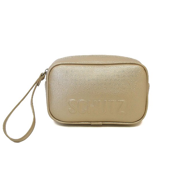 BOLSA CLUTCH DOURADA LOGO S 50015 0764 0004 SCHUTZ