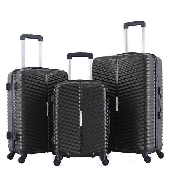 CONJUNTO 3 MALAS DE VIAGEM TAMANHO P M G ABS 360° CADEADO EMBUTIDO