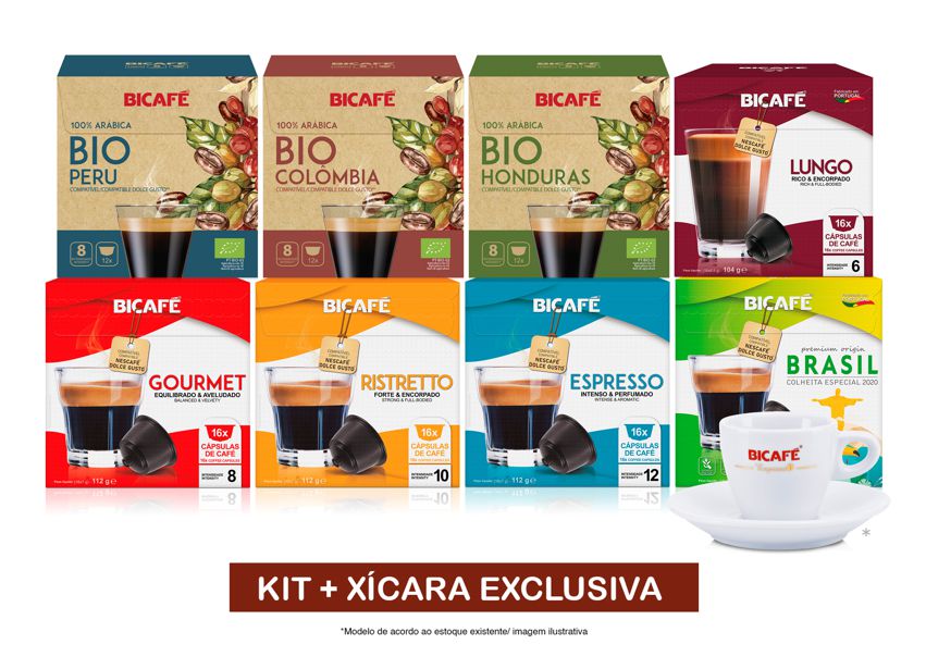 Kit Bicafé 116 Cápsulas de cafés  + Xícara Exclusiva
