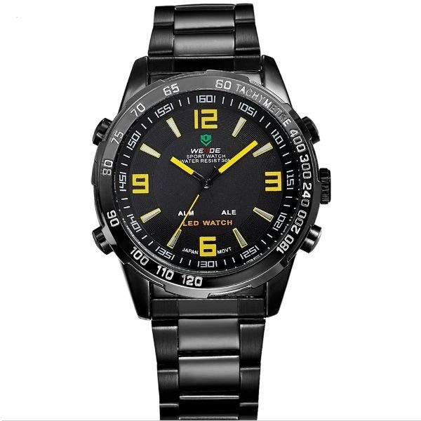 Relógio Masculino Weide AnaDigi WH-1009 - Preto e Amarelo