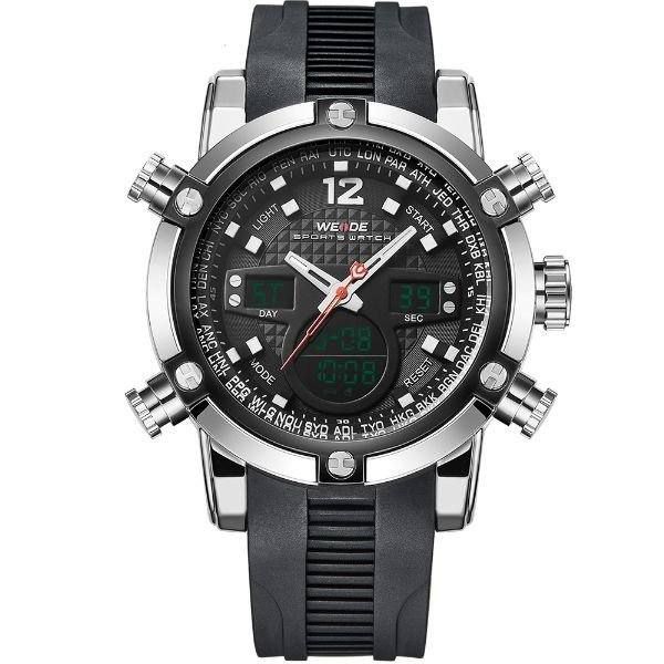 Relógio Masculino Weide AnaDigi WH-5205 - Preto e Prata