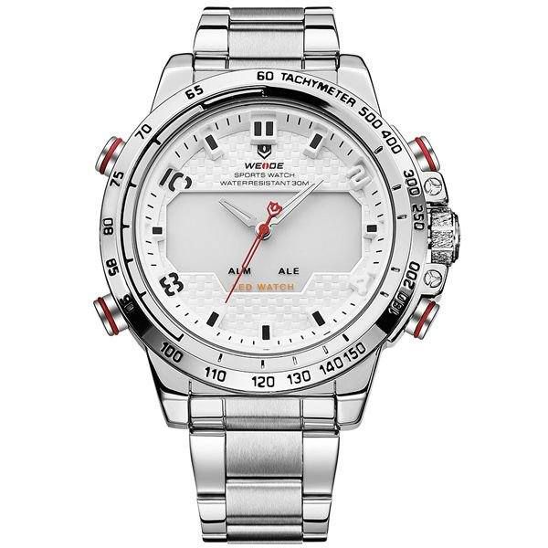 Relógio Masculino Weide AnaDigi WH-6102 - Prata e Branco