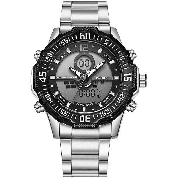 Relógio Masculino Weide AnaDigi WH-6105 - Prata e Preto