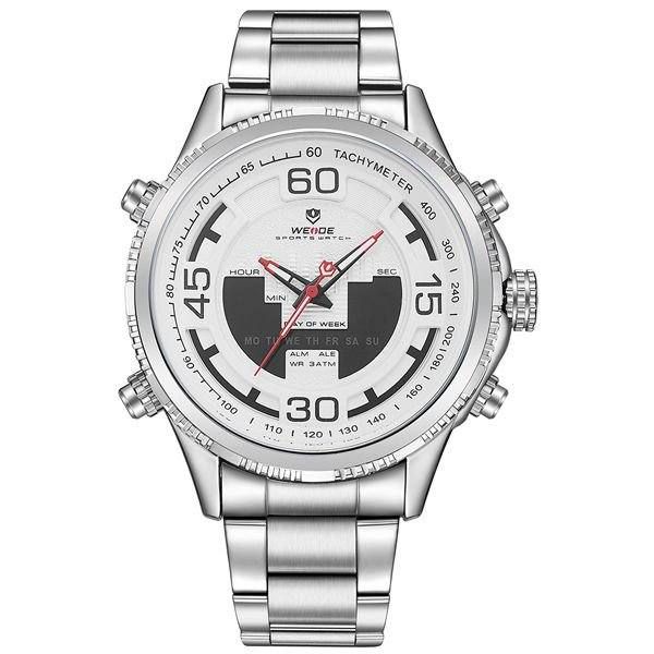 Relógio Masculino Weide AnaDigi WH-6306 - Prata e Branco