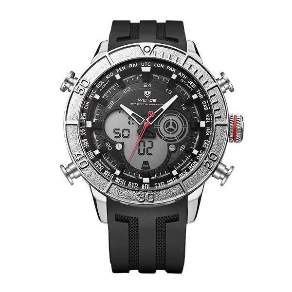 Relógio Masculino Weide AnaDigi WH-6308 - Preto e Prata